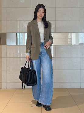 「Mila Owen（ミラオーウェン）のアイテム（ニット/セーター）」を使った、Mila Owenさん（レディース・169cm）の冬コーディネート
