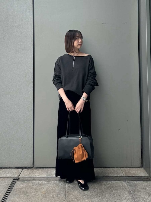 エスカルゴデザインベロアナロースカート（スカート）｜Mila