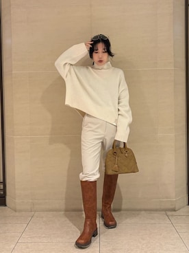Mila Owenさん（レディース・155cm）の冬コーディネート