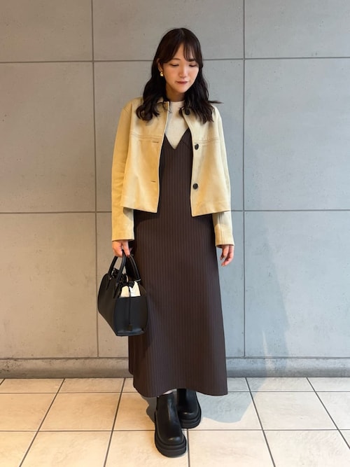 セットアイテム】クルーネックニット×Aラインキャミレイヤード