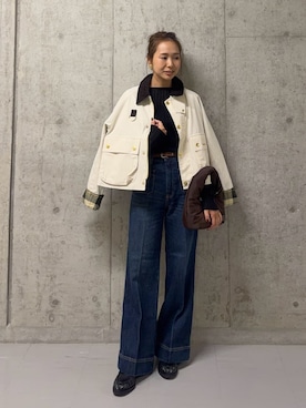 「Mila Owen（ミラオーウェン）のアイテム（ニット/セーター）」を使った、Mila Owenさん（レディース・152cm）の秋コーディネート