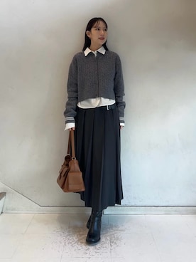 「Mila Owen（ミラオーウェン）のアイテム」を使った、Mila Owenさん（レディース・158cm）の秋コーディネート