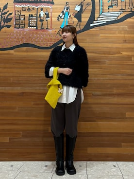 Mila Owenさん（レディース・162cm）の冬コーディネート