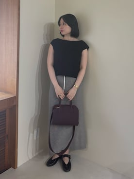 「アイテム（バレエシューズ）」を使った、Mila Owenさん（レディース・163cm）の夏コーディネート