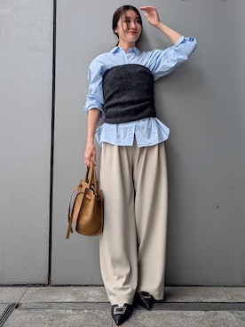 「Mila Owen（ミラオーウェン）のアイテム（その他パンツ）」を使った、Mila Owenさん（レディース・156cm）の秋コーディネート
