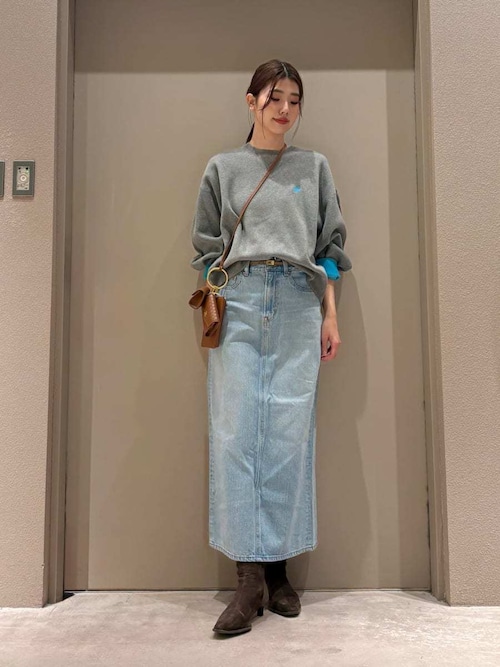 セール】後ベンツストレートマキシデニムスカート（スカート）｜Mila
