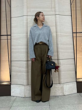 「アイテム（キーケース/キーアクセサリー）」を使った、Mila Owenさん（レディース・158cm）の冬コーディネート