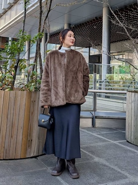 Mila Owenさん(レディース・156cm)の冬コーディネート