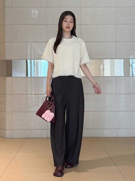 「Mila Owen（ミラオーウェン）のアイテム（その他パンツ）」を使った、Mila Owenさん（レディース・169cm）の秋コーディネート