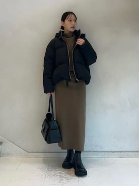 Mila Owenさん（レディース・158cm）の冬コーディネート
