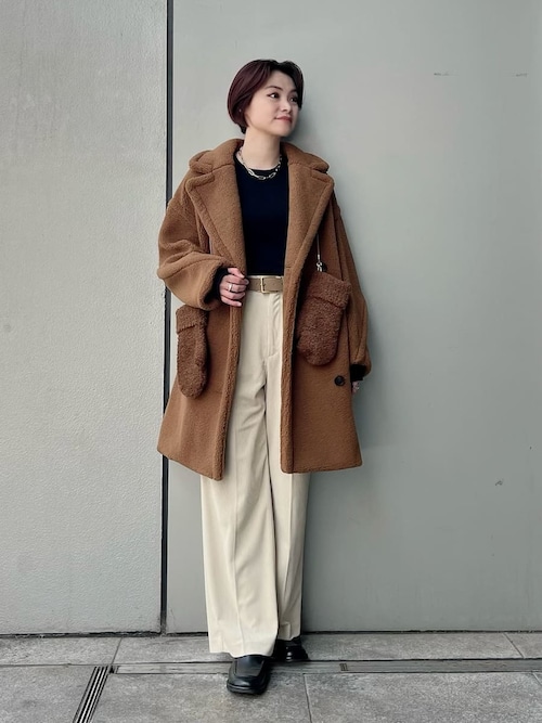 オーバーサイズボアコート（ステンカラーコート）｜Mila Owen（ミラ