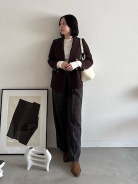 「Mila Owen（ミラオーウェン）のアイテム（ブーツ）」を使った、Mila Owenさん（レディース・163cm）の冬コーディネート