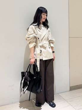 「Mila Owen（ミラオーウェン）のアイテム（その他パンツ）」を使った、Mila Owenさん（レディース・163cm）の秋コーディネート