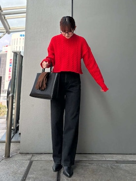 Mila Owenさん（レディース・162cm）の冬コーディネート