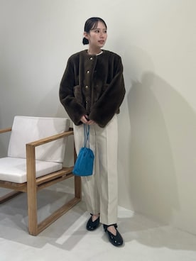 「アイテム（バレエシューズ）」を使った、Mila Owenさん（レディース・158cm）の夏コーディネート