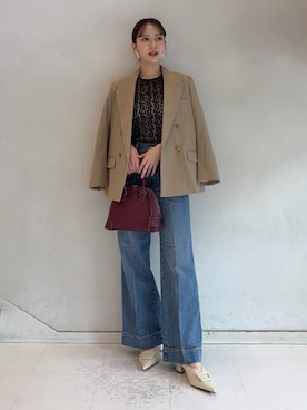 「Mila Owen（ミラオーウェン）のアイテム（デニムパンツ）」を使った、Mila Owenさん（レディース・158cm）の夏コーディネート
