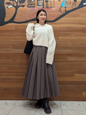 Mila Owenさん(レディース・156cm)の冬コーディネート