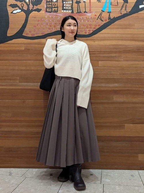 セール】スクエアトゥロングブーツ（ブーツ）｜Mila Owen（ミラ