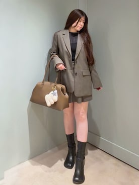 「Mila Owen（ミラオーウェン）のアイテム（その他パンツ）」を使った、Mila Owenさん（レディース・158cm）の秋コーディネート