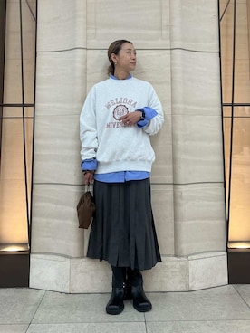 「プリーツ」｜Mila Owenさん（レディース・158cm）の秋コーディネート