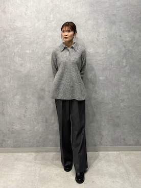 「アイテム（ポロシャツ）」を使った、Mila Owenさん（レディース・155cm）の秋コーディネート