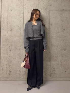 「Mila Owen（ミラオーウェン）のアイテム（その他パンツ）」を使った、Mila Owenさん（レディース・152cm）の秋コーディネート
