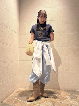 「シャツブラウス」｜Mila Owenさん（レディース・155cm）の春コーディネート