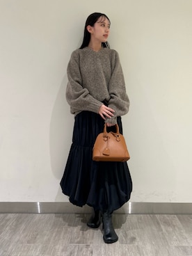「秋先取りコーデ」｜「アイテム（アクセサリー）」を使った、Mila Owenさん（レディース・158cm）の秋コーディネート