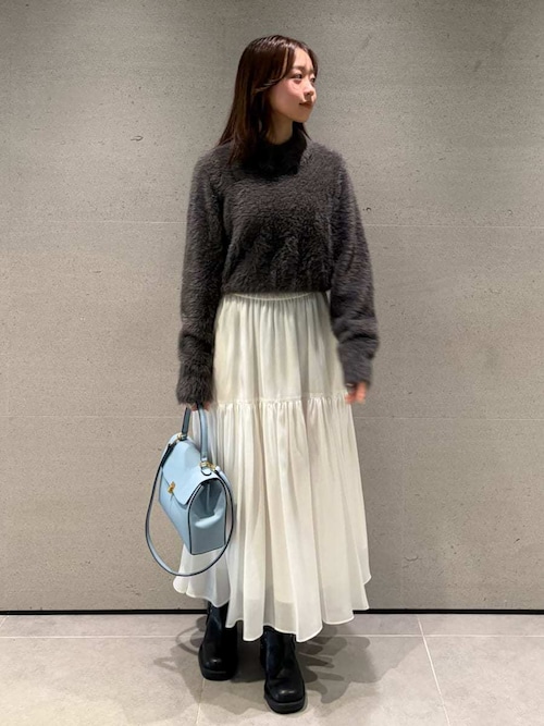 MilaOwen＊2025AW衿付きニットティアードスカートコーデSET セール】【セットアイテム】衿付きニットティアードスカートコーデSET