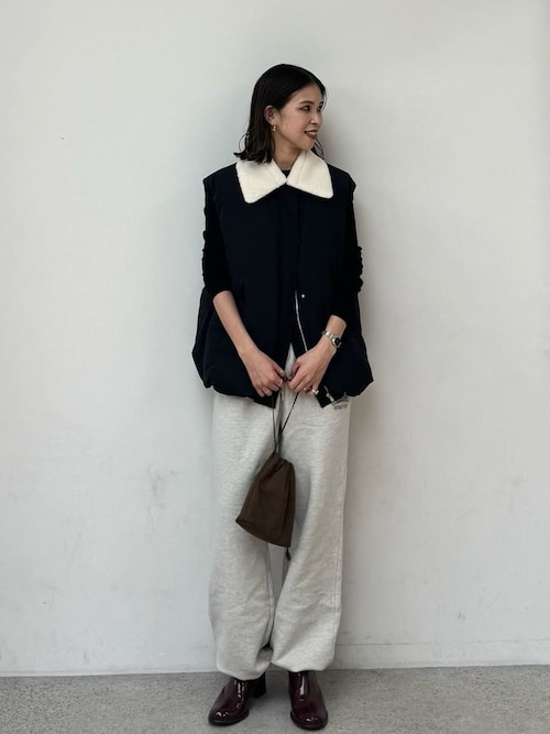 セール】ボア衿リサイクルダウンベスト（ダウンベスト）｜Mila Owen