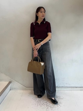 「アイテム（ブレスレット）」を使った、Mila Owenさん（レディース・158cm）の秋コーディネート