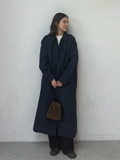 ミラオーウェン ピーコート オーバーサイズ ブルー フリーサイズ