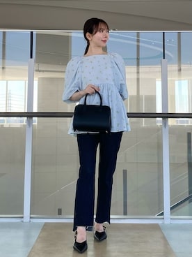 「撥水」｜「アイテム（デニムパンツ）」を使った、Mila Owenさん（レディース・161cm）の秋コーディネート