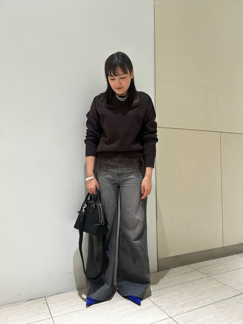 ヘムデザインセミフレアデニムパンツ（デニムパンツ）｜Mila Owen