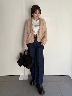 Mila Owenさん（レディース・160cm）の冬コーディネート