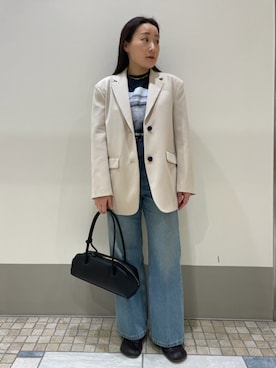「Mila Owen（ミラオーウェン）のアイテム（テーラードジャケット）」を使った、Mila Owenさん（レディース・155cm）の冬コーディネート
