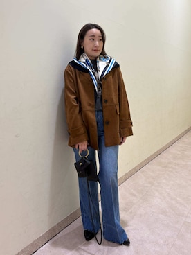 「Mila Owen（ミラオーウェン）のアイテム（イヤリング）」を使った、Mila Owenさん（レディース・155cm）の冬コーディネート