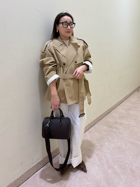 「Mila Owen（ミラオーウェン）のアイテム（イヤリング）」を使った、Mila Owenさん（レディース・155cm）の冬コーディネート