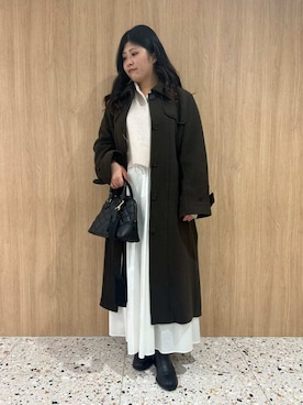 「アイテム（ポロシャツ）」を使った、Mila Owenさん（レディース・157cm）の秋コーディネート