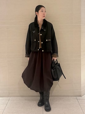 「Mila Owen（ミラオーウェン）のアイテム（ニット/セーター）」を使った、Mila Owenさん（レディース・160cm）の秋コーディネート