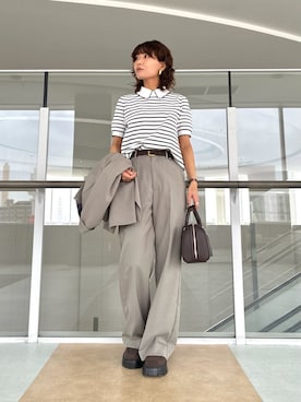 「Mila Owen（ミラオーウェン）のアイテム（イヤリング）」を使った、Mila Owenさん（レディース・160cm）の春コーディネート