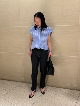 「撥水」｜「アイテム（デニムパンツ）」を使った、Mila Owenさん（レディース・151cm）の夏コーディネート