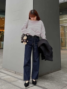 「Mila Owen（ミラオーウェン）のアイテム（Tシャツ/カットソー）」を使った、Mila Owenさん（レディース・162cm）の冬コーディネート