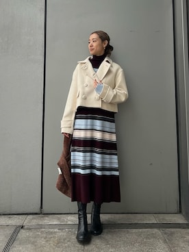 「Mila Owen（ミラオーウェン）のアイテム」を使った、Mila Owenさん（レディース・158cm）の冬コーディネート