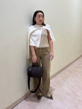 「Mila Owen（ミラオーウェン）のアイテム（イヤリング）」を使った、Mila Owenさん（レディース・155cm）の冬コーディネート