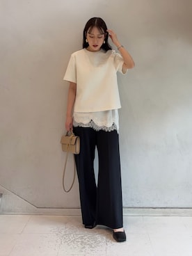 「Mila Owen（ミラオーウェン）のアイテム（イヤリング）」を使った、Mila Owenさん（レディース・158cm）の春コーディネート