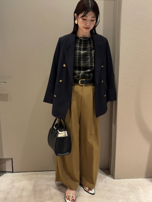 金釦ダブルブレストロングブレザー（テーラードジャケット）｜Mila