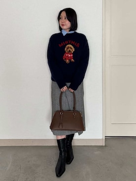 Mila Owenさん（レディース・163cm）の冬コーディネート