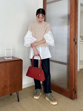 「Mila Owen（ミラオーウェン）のアイテム」を使った、Mila Owenさん（レディース・158cm）の秋コーディネート