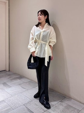 「Mila Owen（ミラオーウェン）のアイテム（その他パンツ）」を使った、Mila Owenさん（レディース・153cm）の秋コーディネート